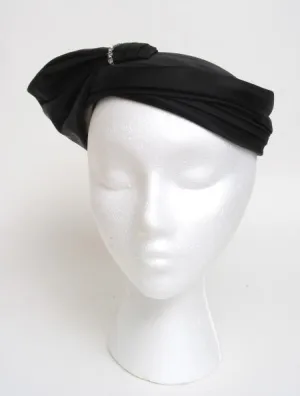 Satin Pleats with Rhinestone Accent