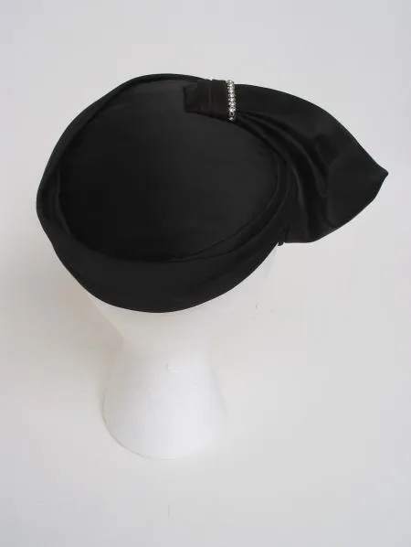 Satin Pleats with Rhinestone Accent