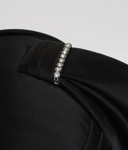 Satin Pleats with Rhinestone Accent