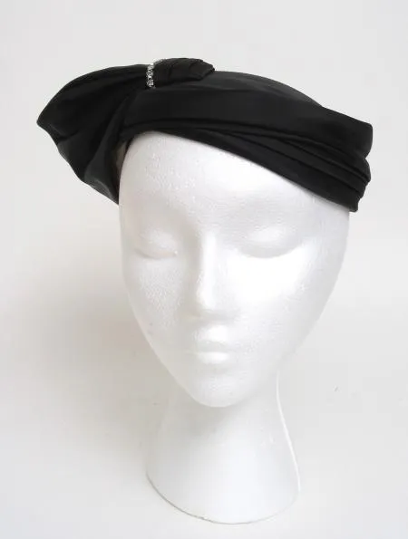 Satin Pleats with Rhinestone Accent
