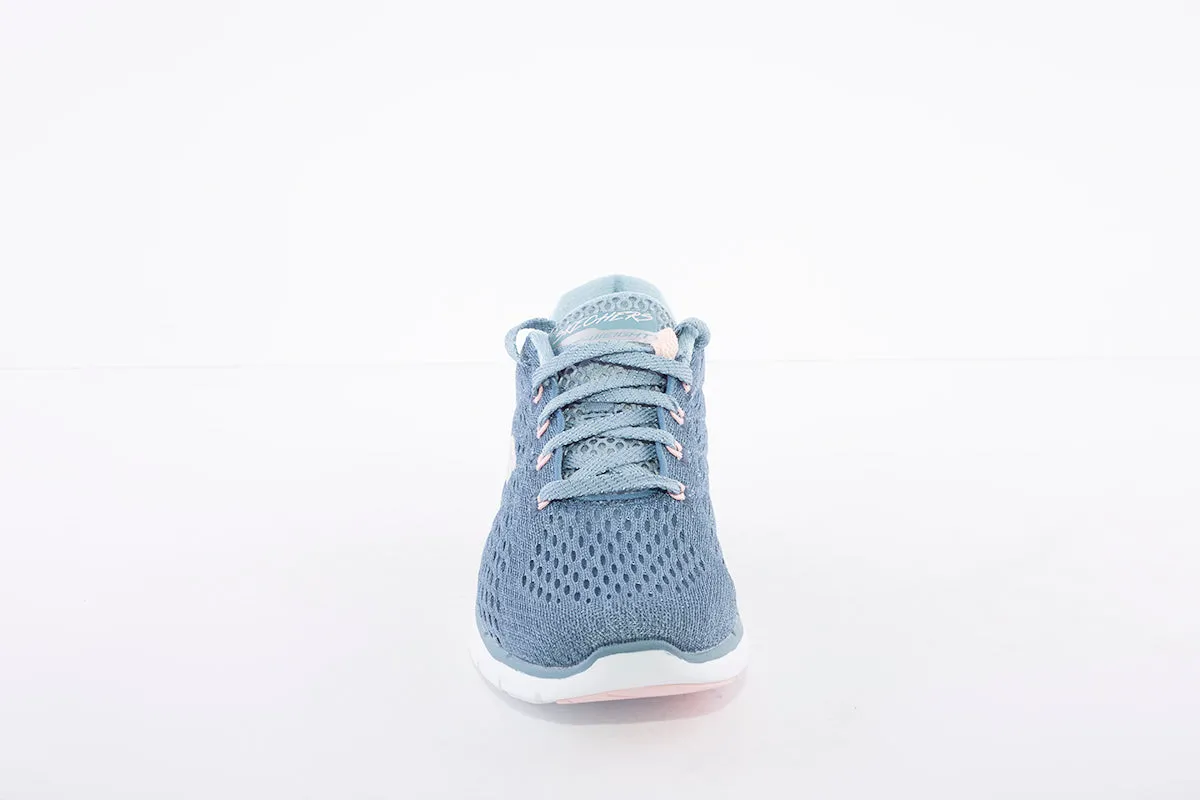 SKECHERS - FLEX APPEAL 3.0 SATELLITES LACED TRAINER - BLUE