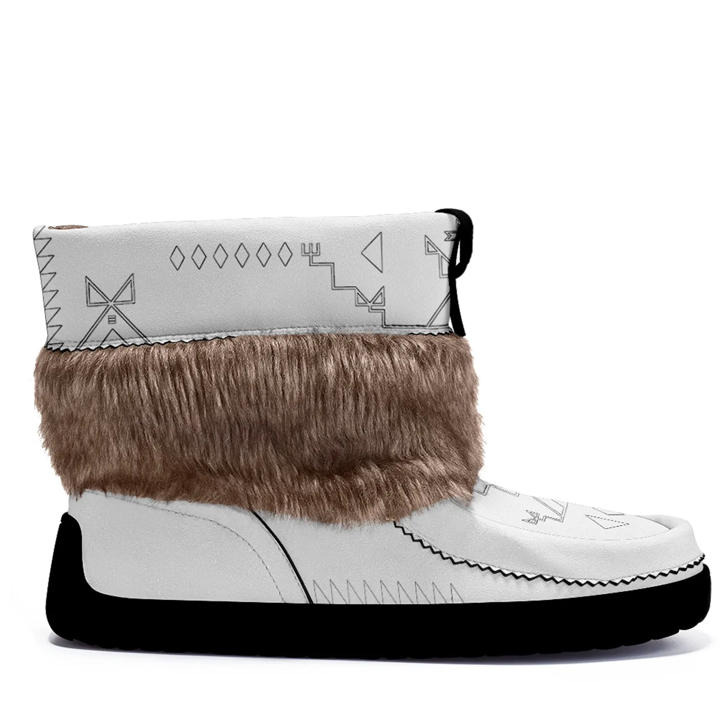 Sky Stories Leather MocLux Short Style with Fur