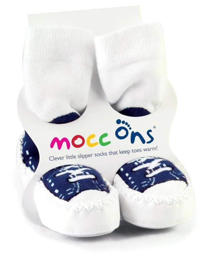 Sock Ons® Mocc Ons Navy Sneaker - Baby & Infant Slipper Socks