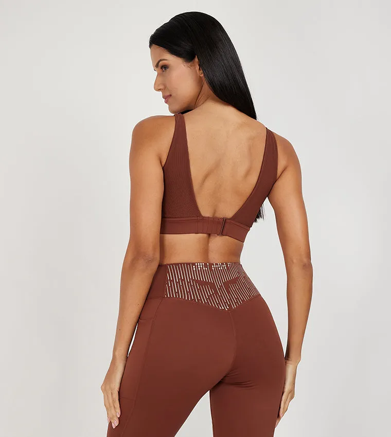 SQUATWOLF CODE RIBBED ASYMMETRIC BRA