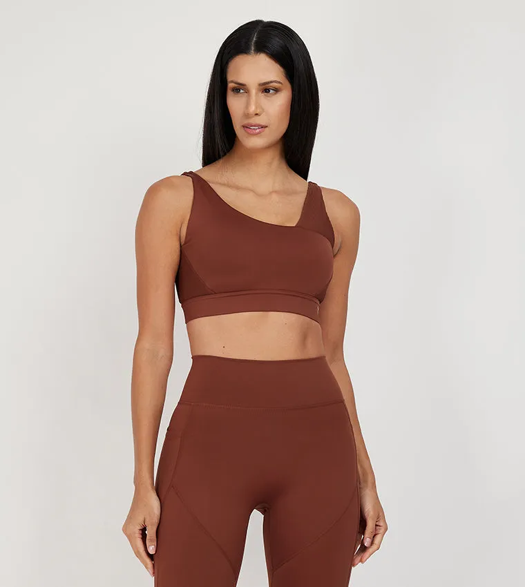 SQUATWOLF CODE RIBBED ASYMMETRIC BRA