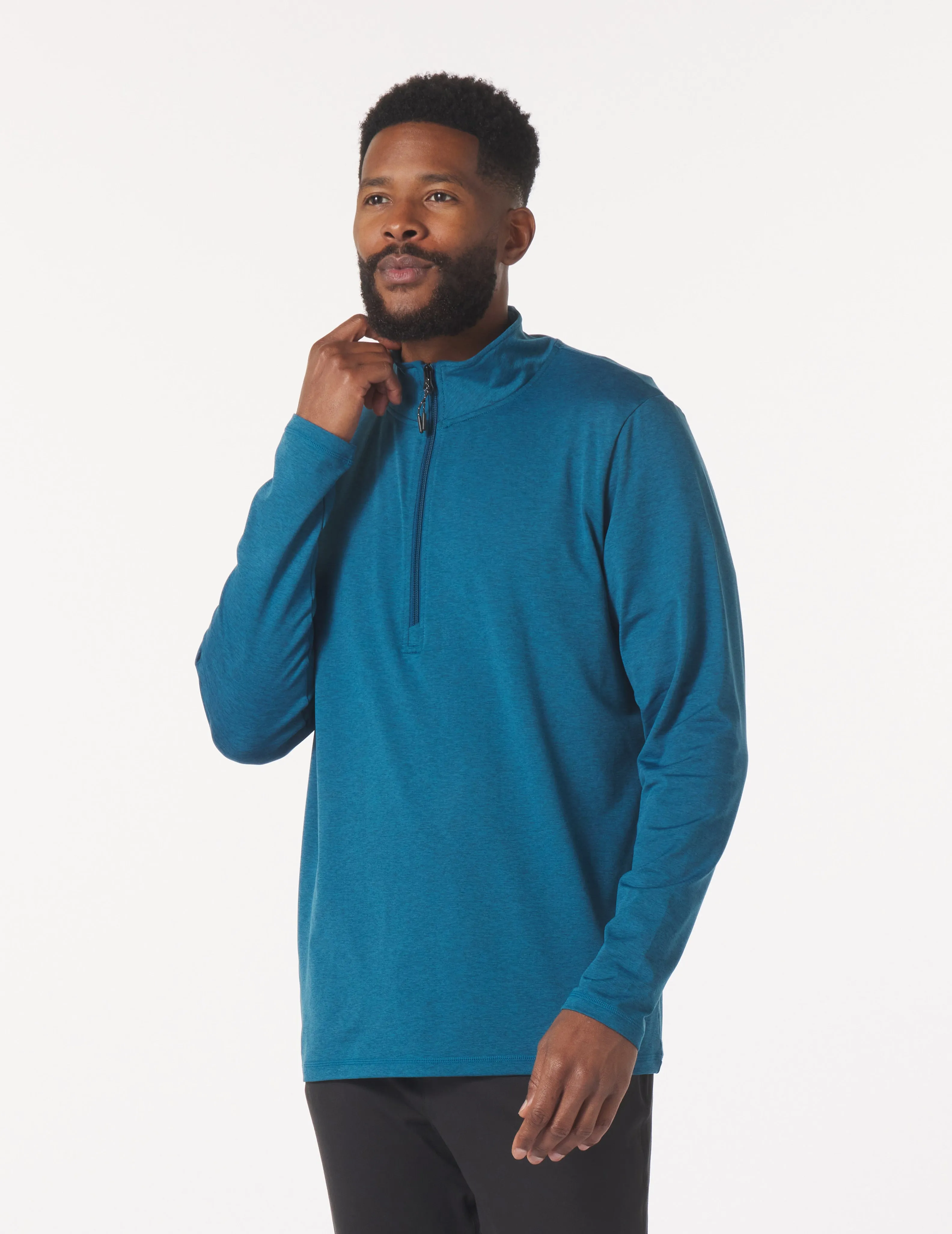 Tahoe 1/4 Zip: Morrocan Blue Marble