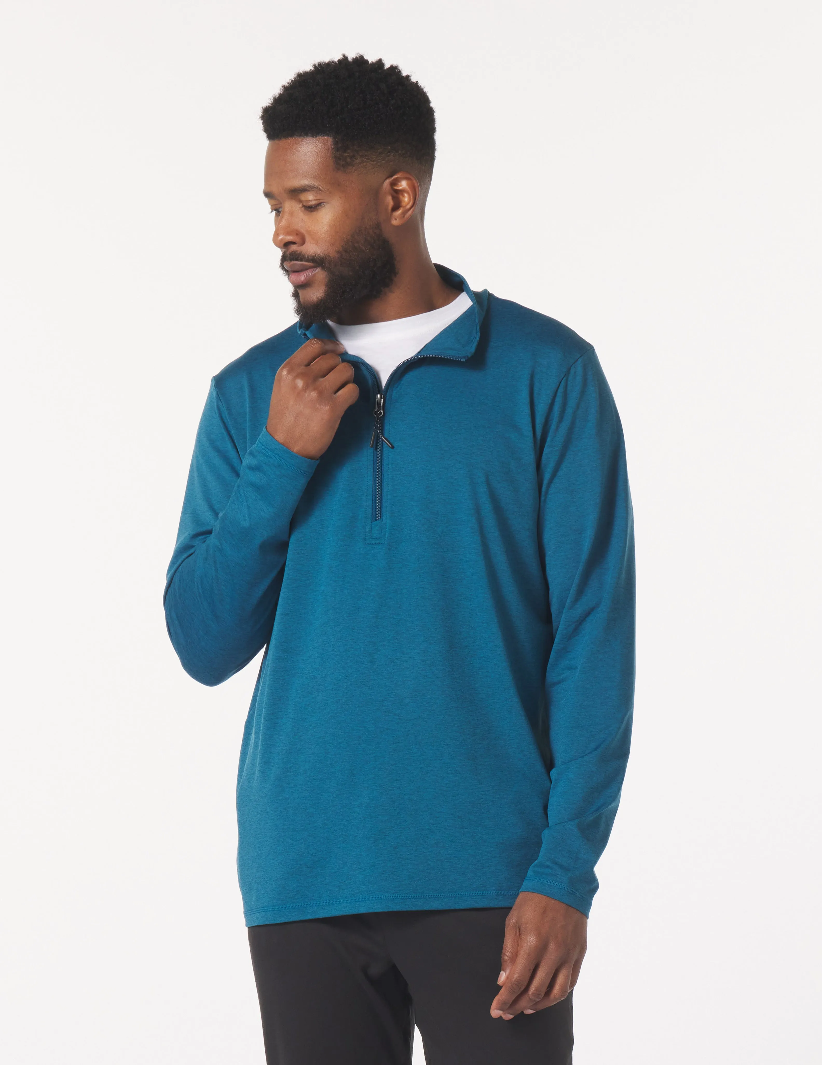 Tahoe 1/4 Zip: Morrocan Blue Marble