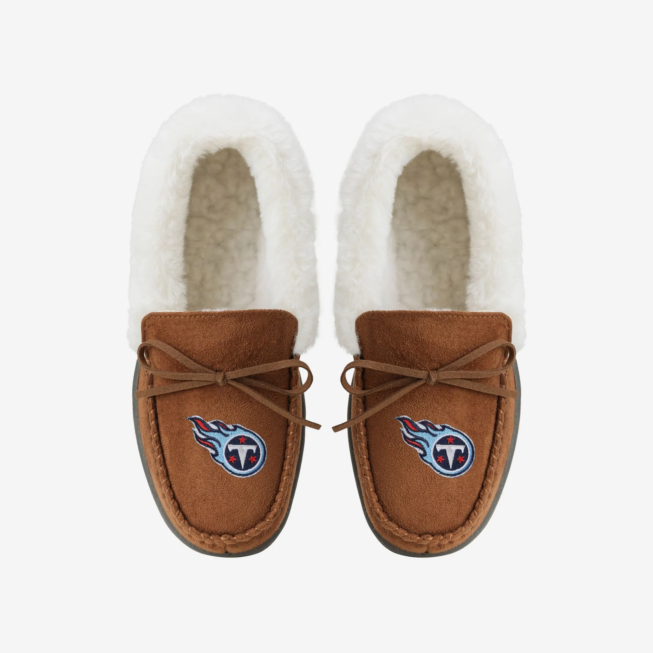 Tennessee Titans Womens Tan Moccasin Slipper