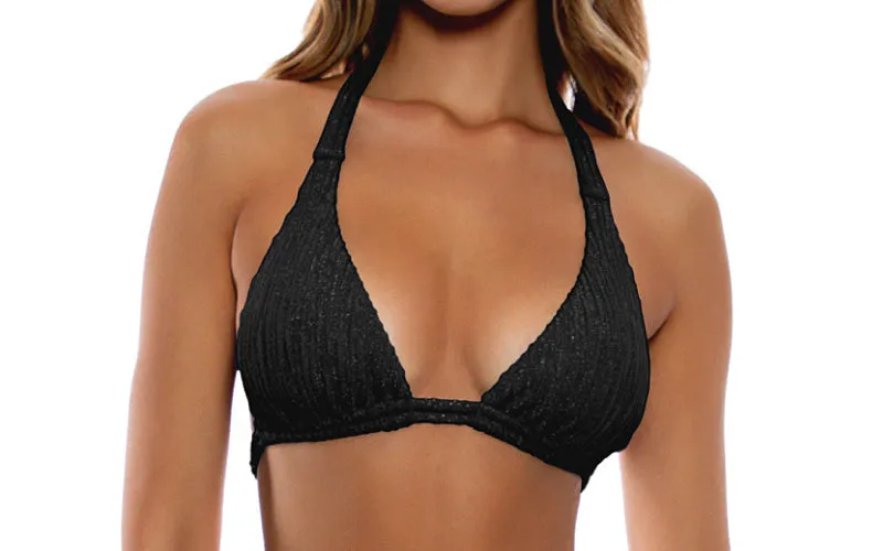 Triangle Halter-Seamless Ruched Back Bikini