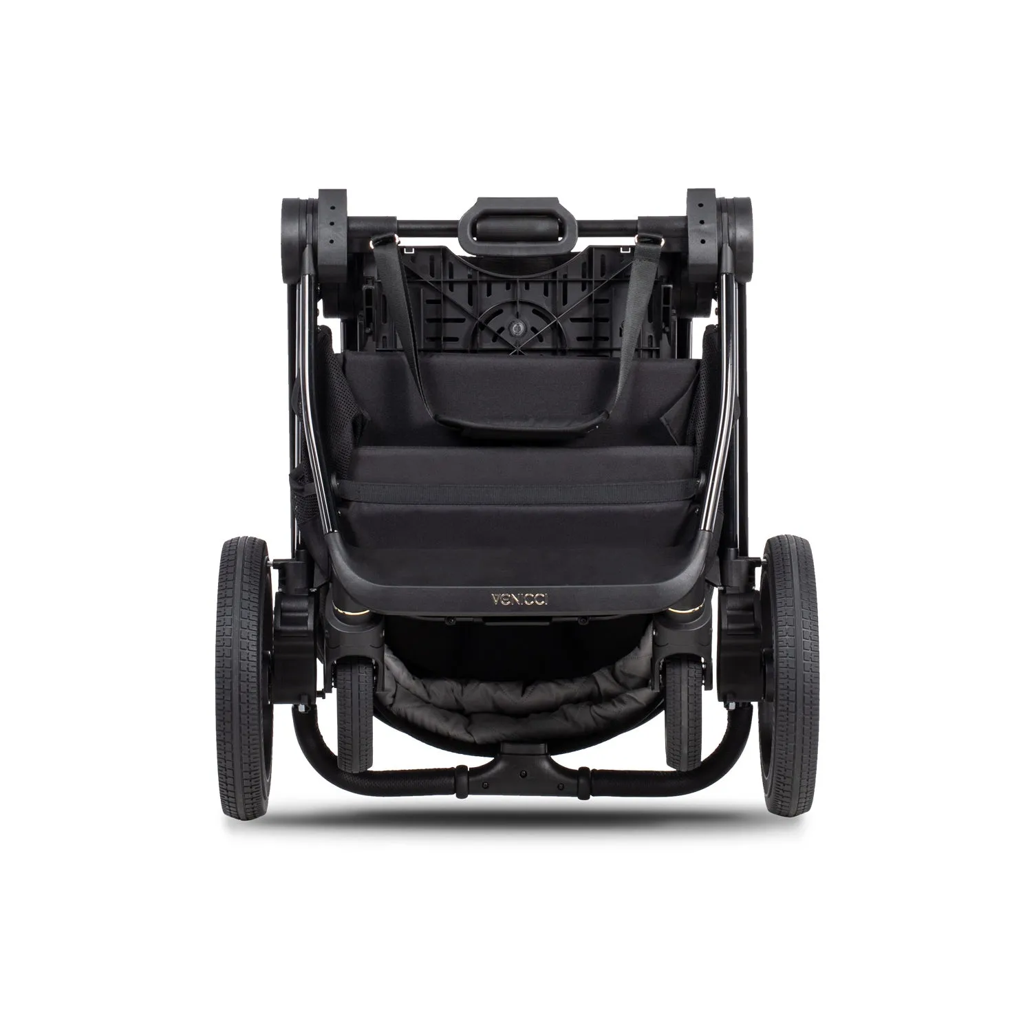 Venicci Upline 2 Travel System with Accessories, Tiago Car Seat & ISOFIX Base - All Black