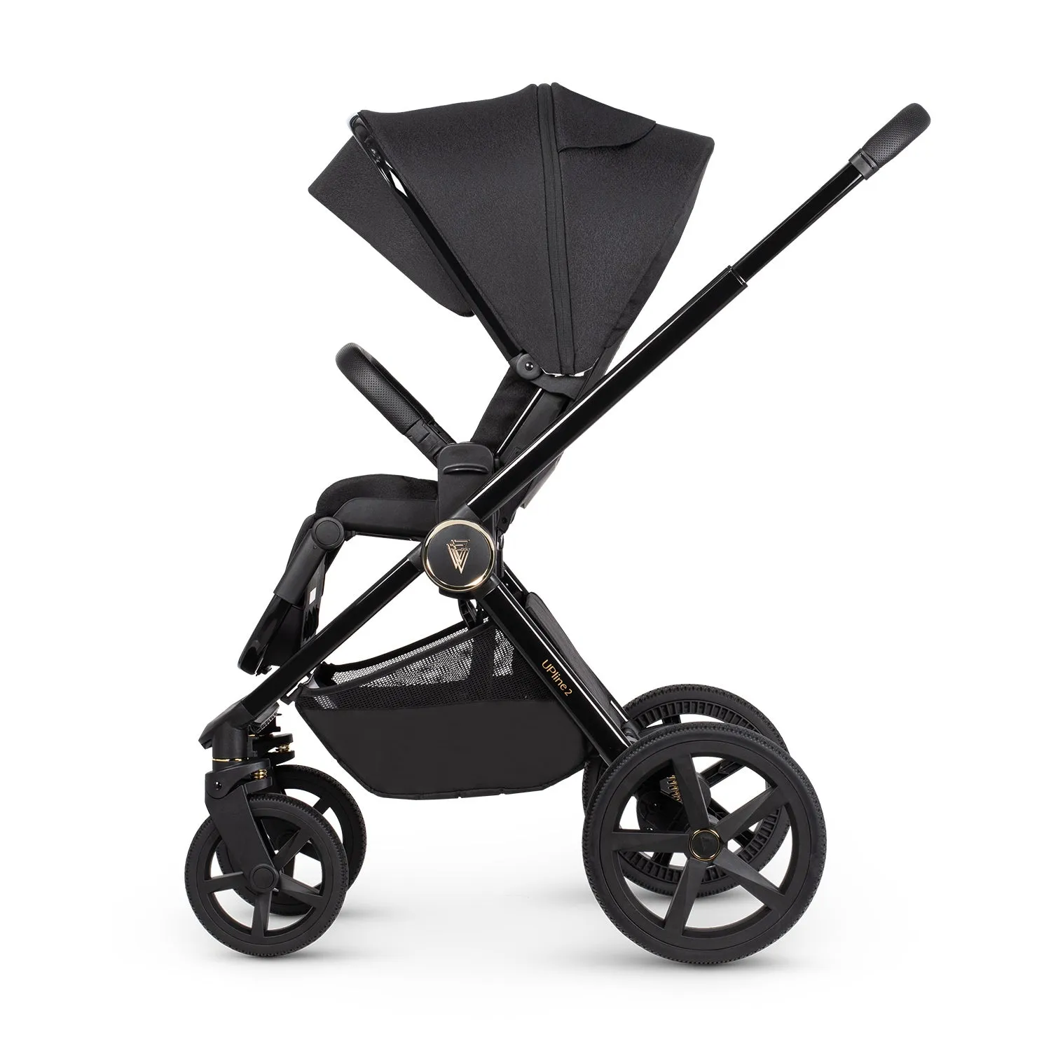Venicci Upline 2 Travel System with Accessories, Tiago Car Seat & ISOFIX Base - All Black