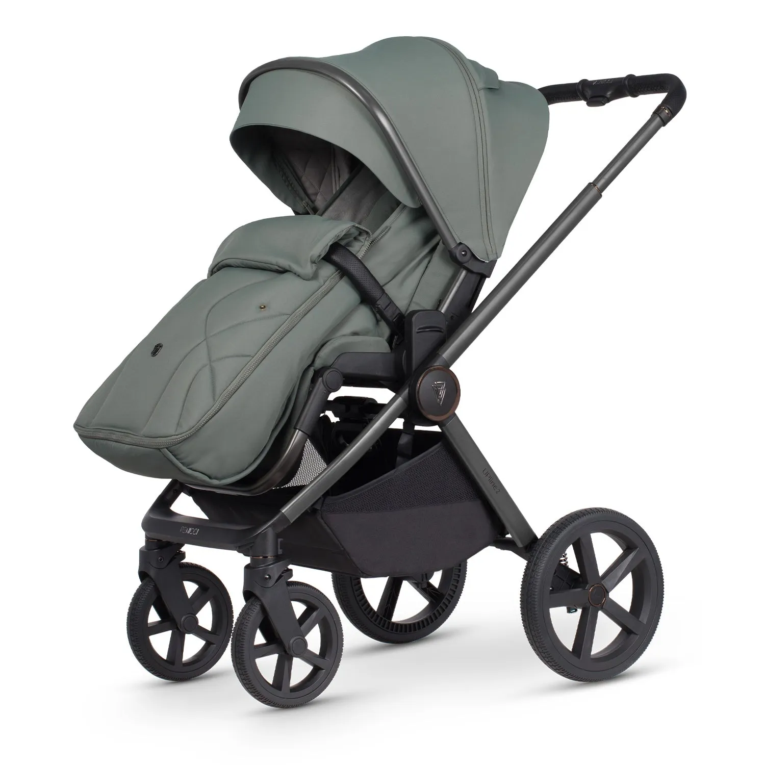 Venicci Upline 2 Travel System with Accessories, Tiago Car Seat & ISOFIX Base - Aloe