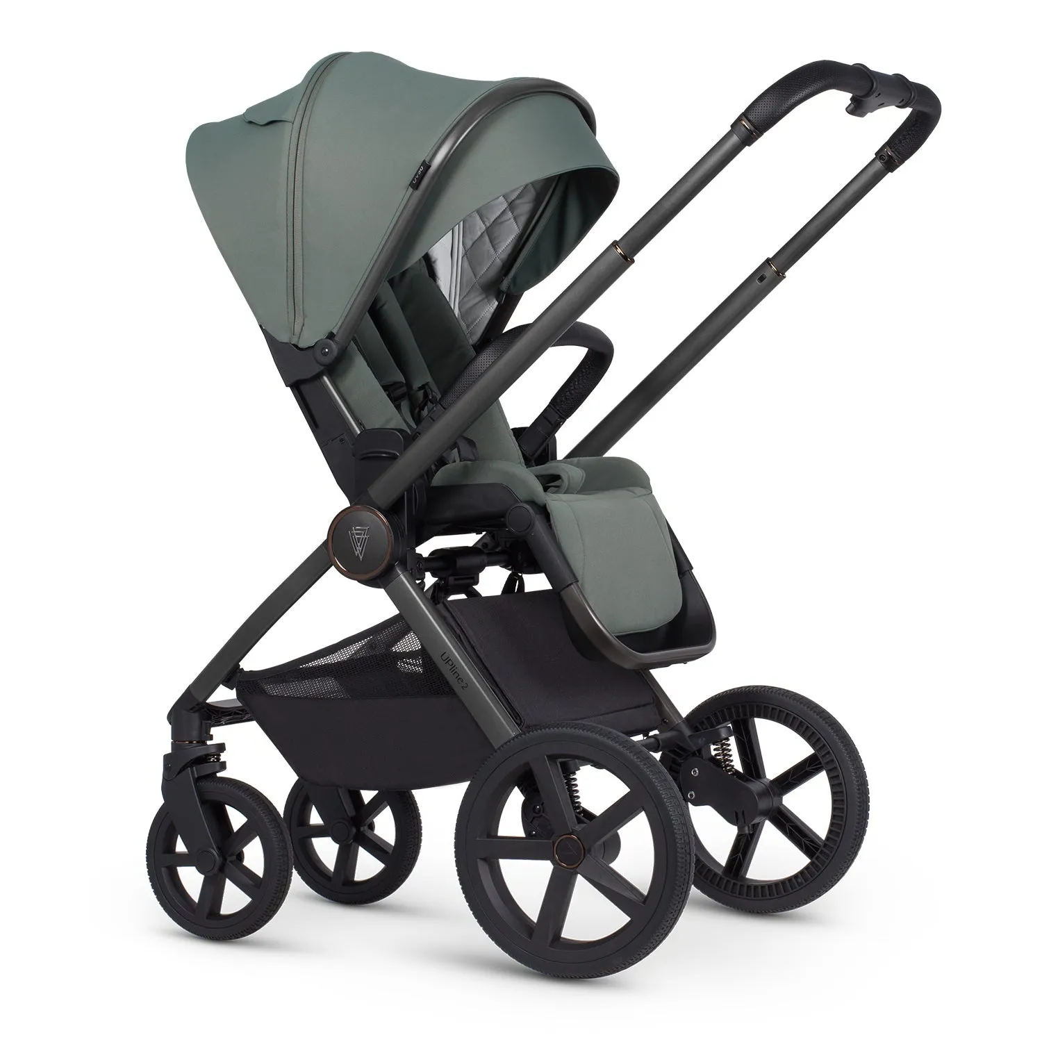 Venicci Upline 2 Travel System with Accessories, Tiago Car Seat & ISOFIX Base - Aloe