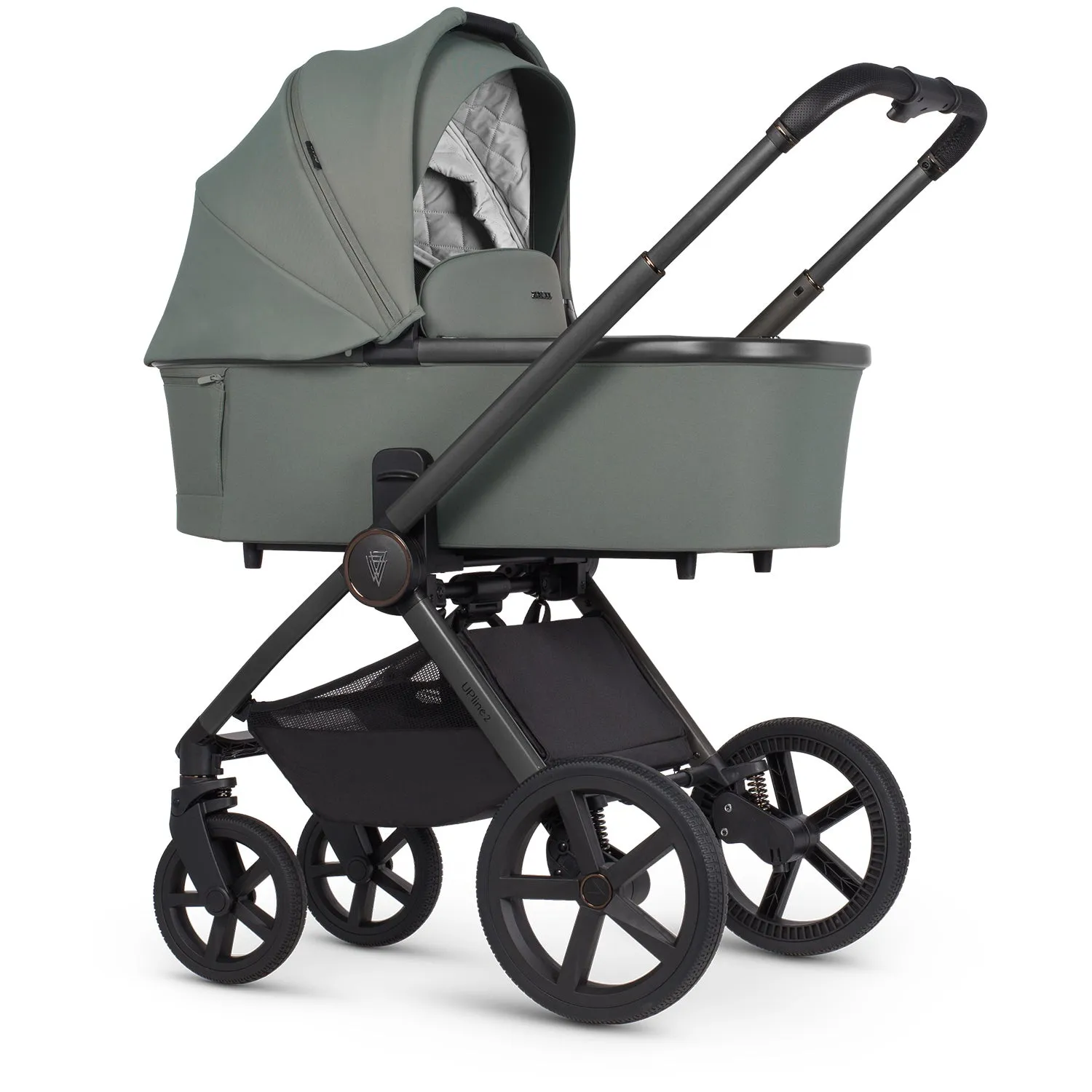 Venicci Upline 2 Travel System with Accessories, Tiago Car Seat & ISOFIX Base - Aloe