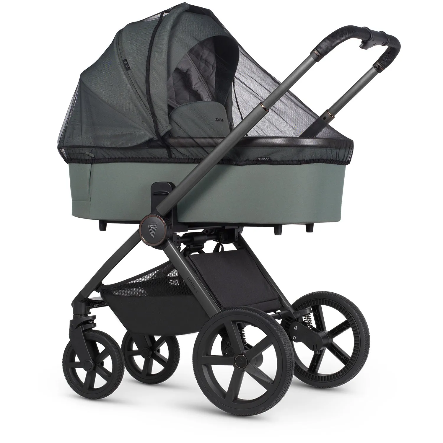 Venicci Upline 2 Travel System with Accessories, Tiago Car Seat & ISOFIX Base - Aloe