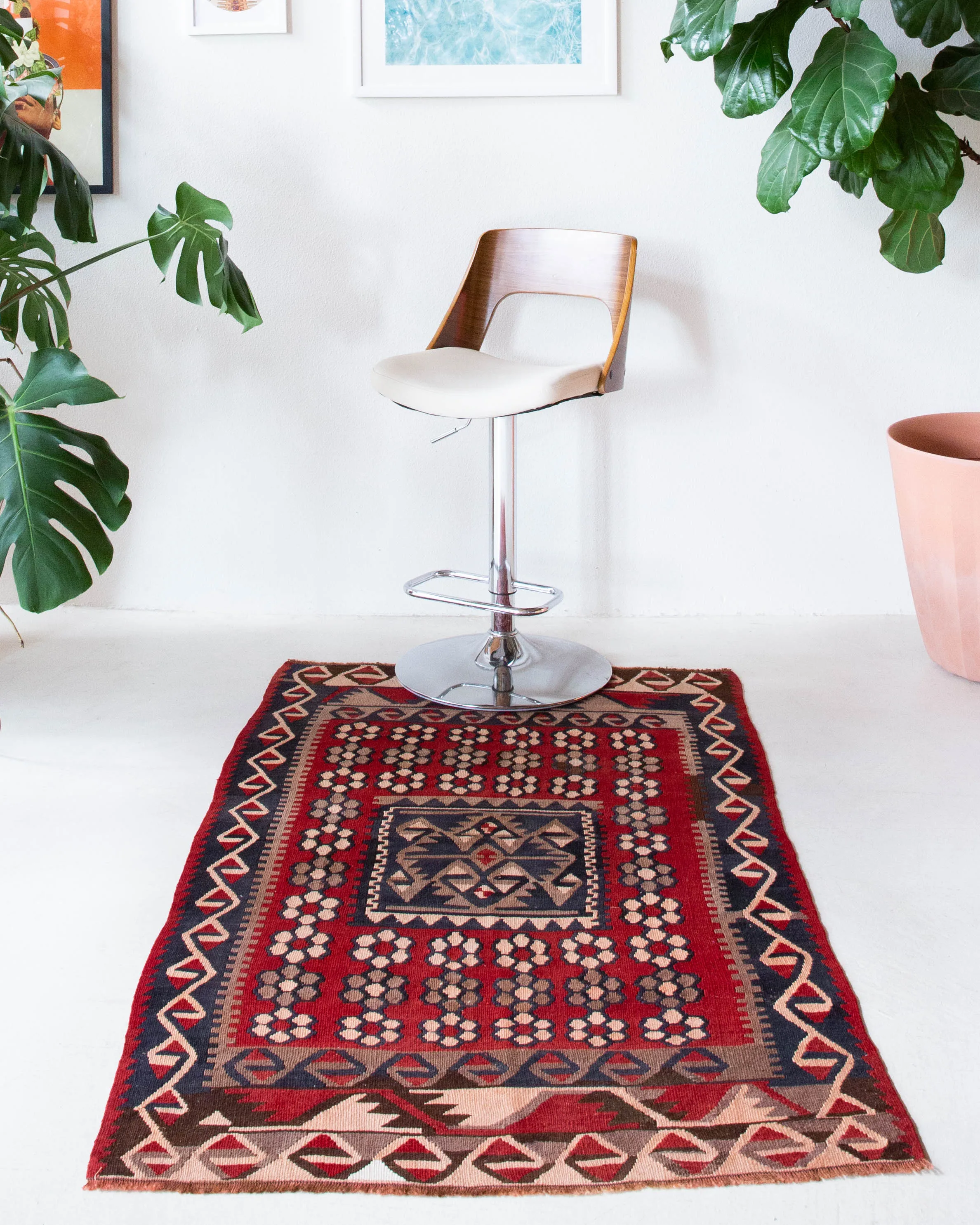Vintage Kayseri Avsar Kilim Rug 3'2"x5'5"