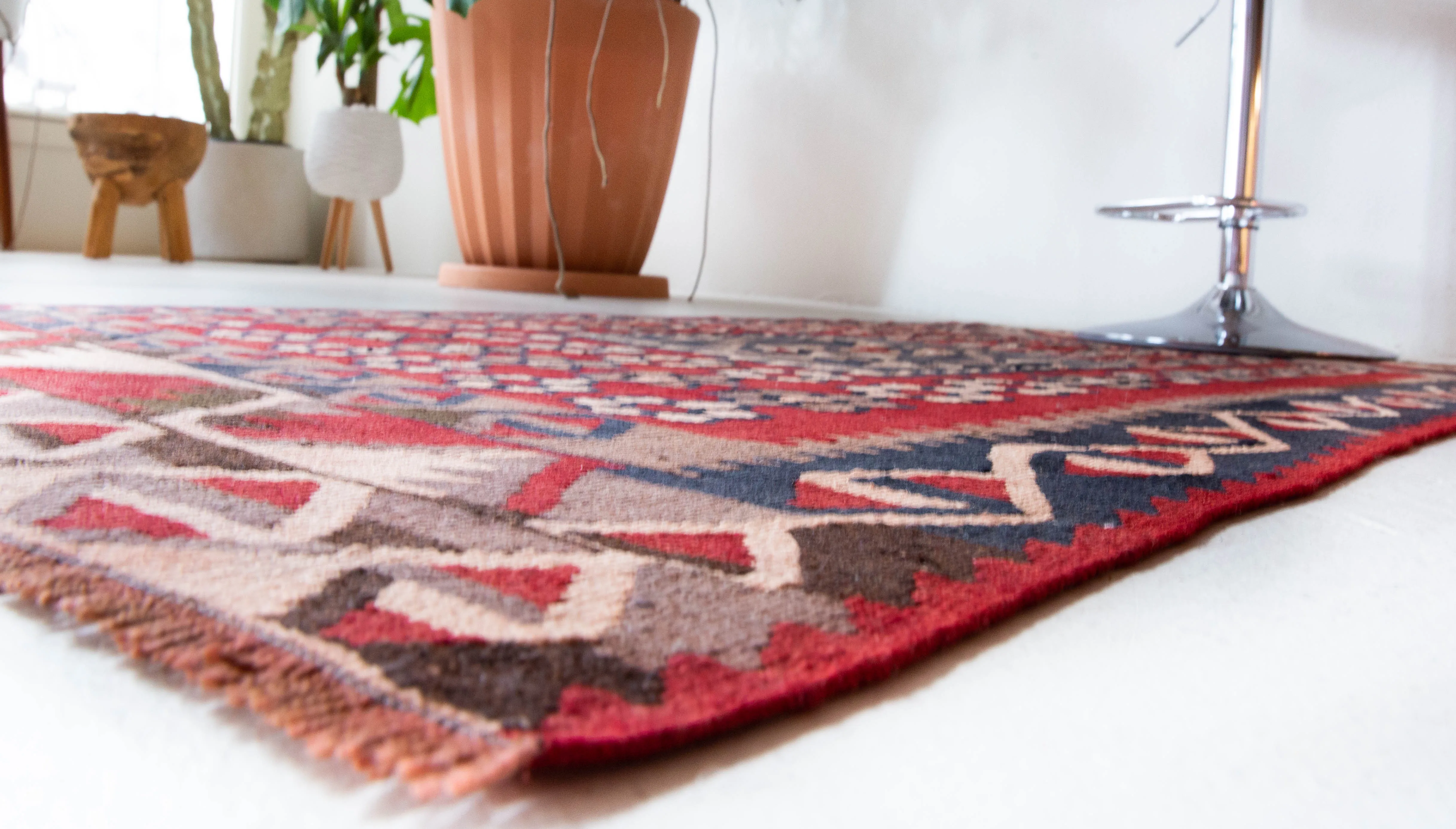 Vintage Kayseri Avsar Kilim Rug 3'2"x5'5"