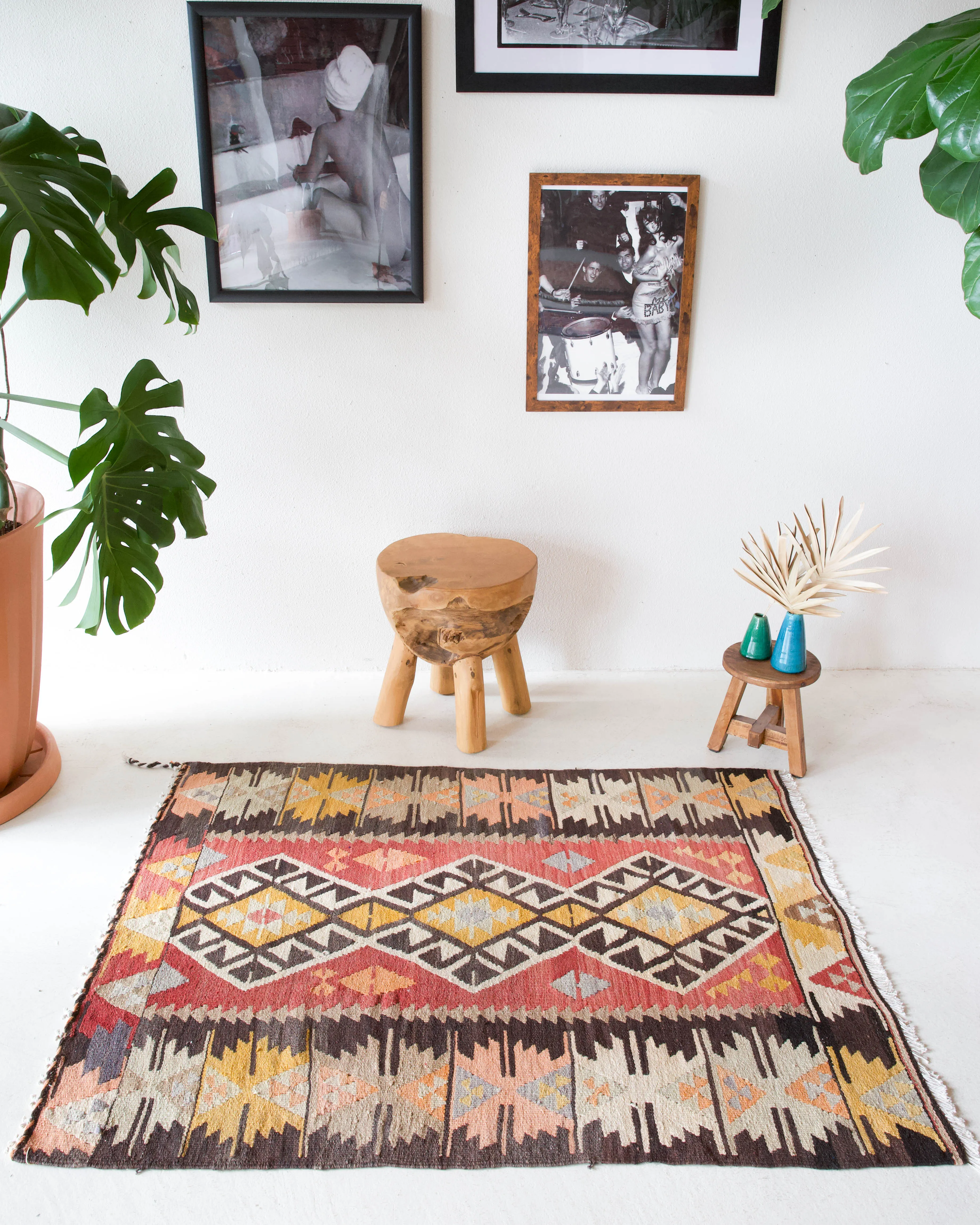 Vintage Kayseri Kilim Rug 3'3"x4'5"