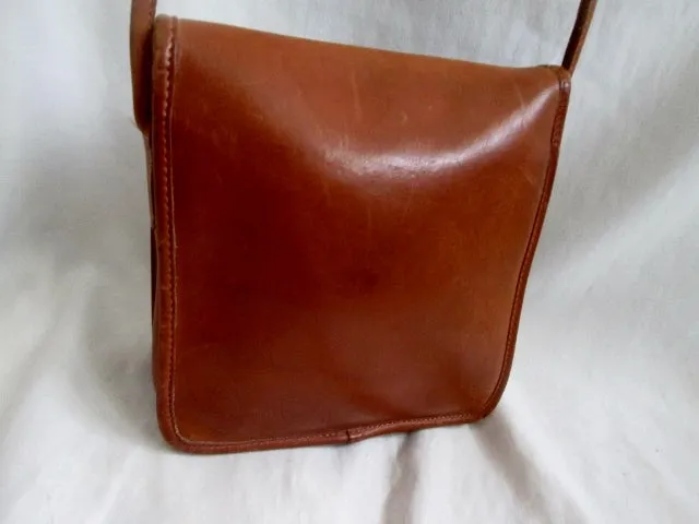 Vtg COACH 7032 Compact Pouch USA Made Shoulder Flap Bag Crossbody Purse BROWN