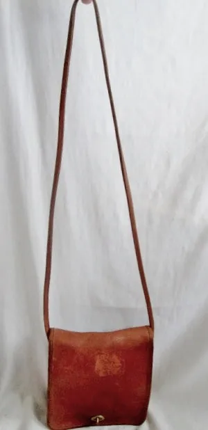 Vtg COACH 7032 Compact Pouch USA Made Shoulder Flap Bag Crossbody Purse BROWN