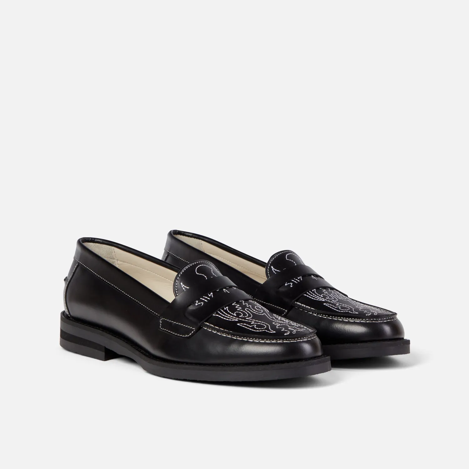 Wilde Black Western Penny Loafer - Women's
