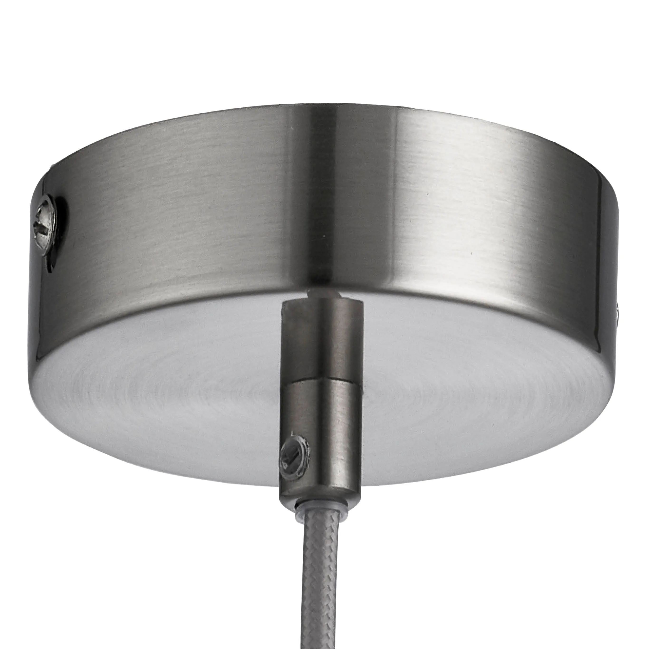 Witton Modern Glass Pendant Satin Silver Ceiling Light 28Cm