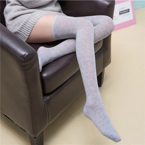 Women Warm Long Socks New Fashion Striped Knee Socks Girls