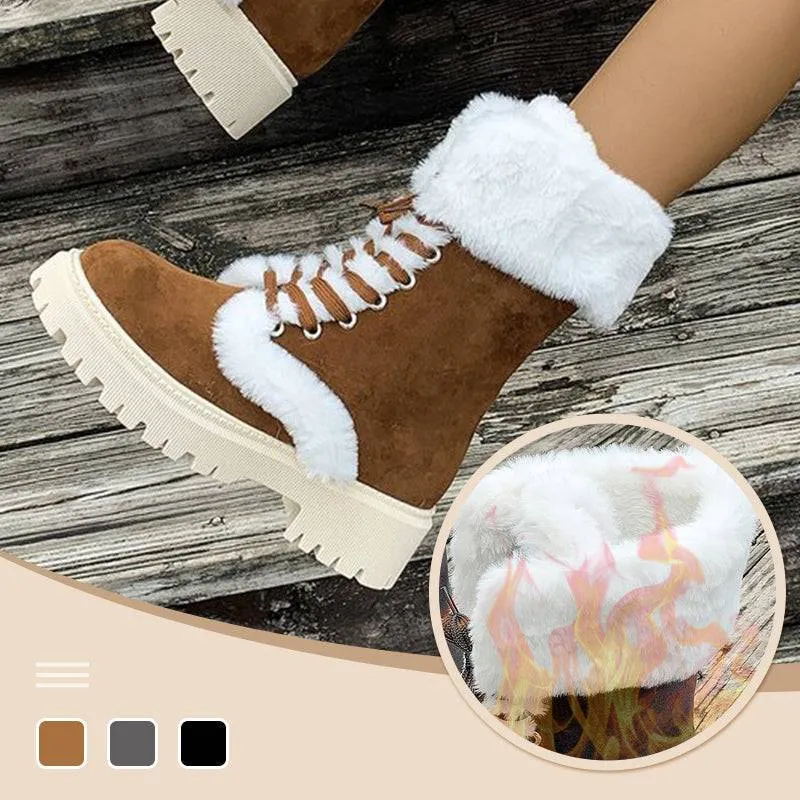 Women's Cotton Medium Plush Lined Snow Boots