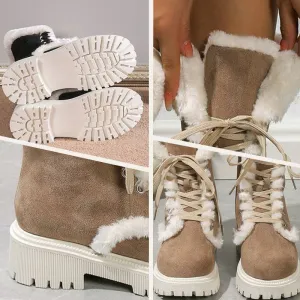 Women's Cotton Medium Plush Lined Snow Boots