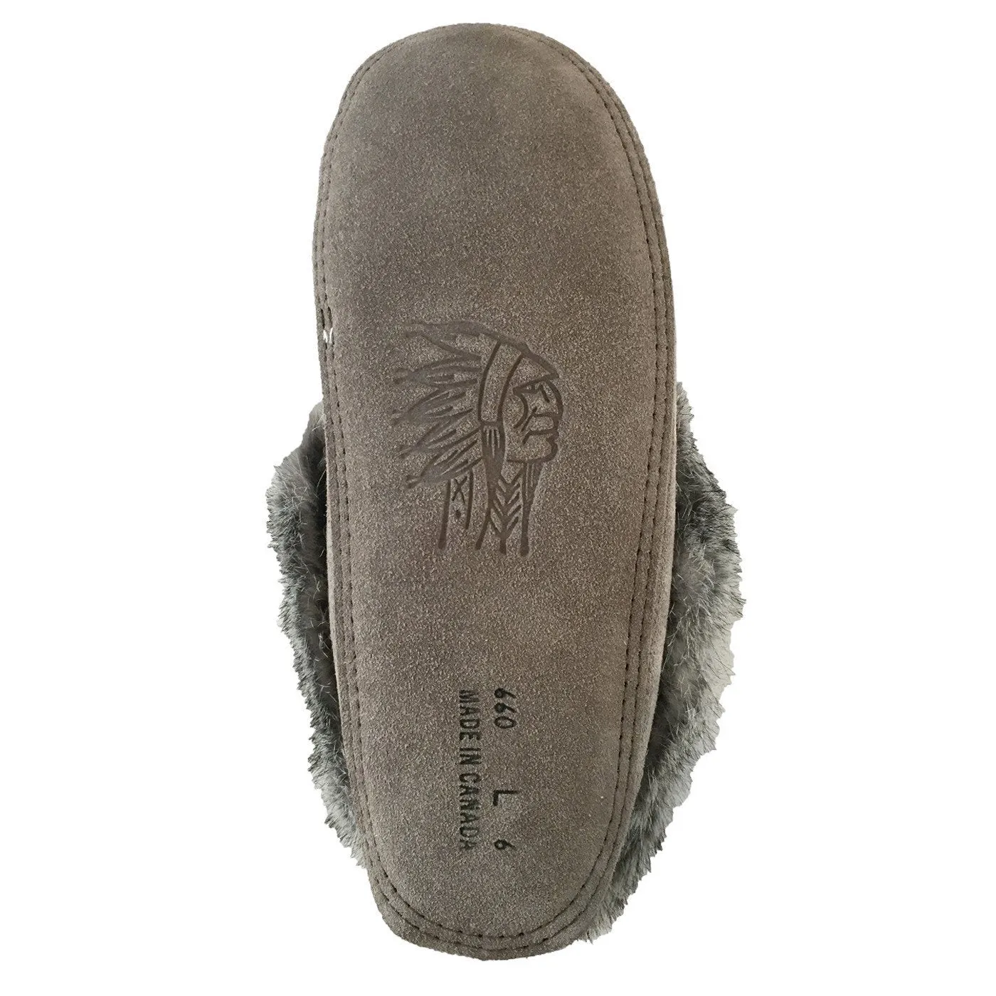 Women's Rabbit Fur Thunderbird Moccasin Slippers