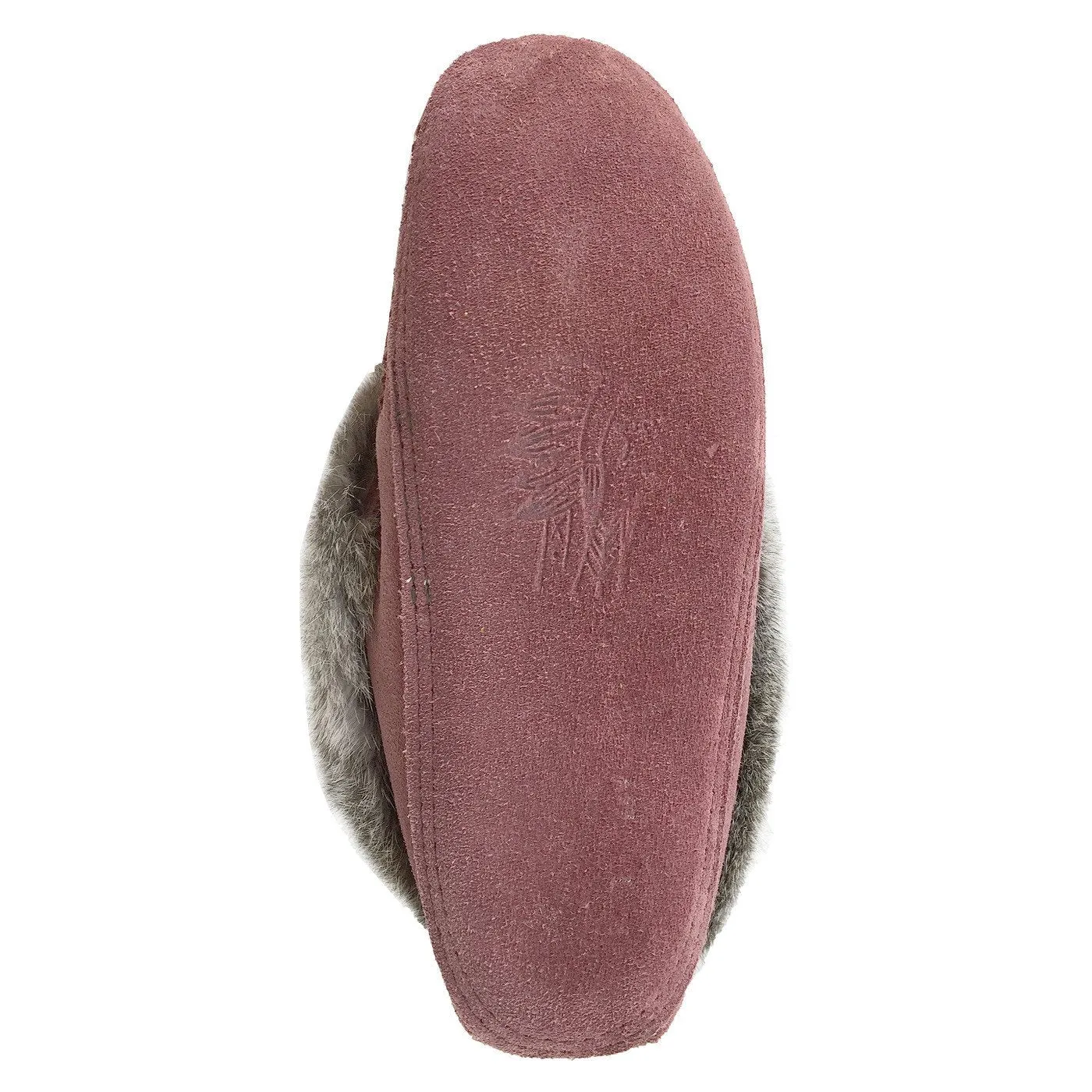 Women's Rabbit Fur Thunderbird Moccasin Slippers