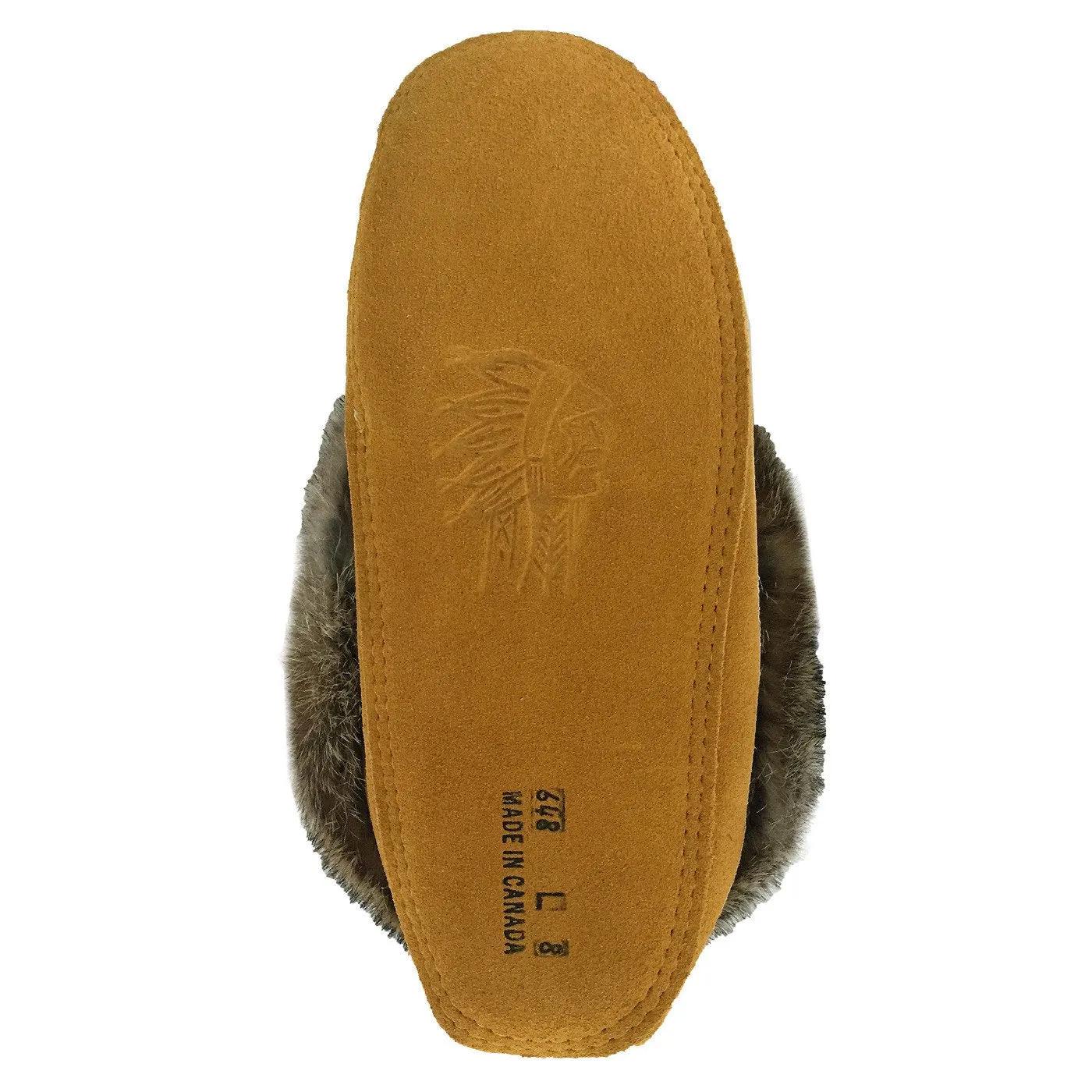 Women's Rabbit Fur Thunderbird Moccasin Slippers
