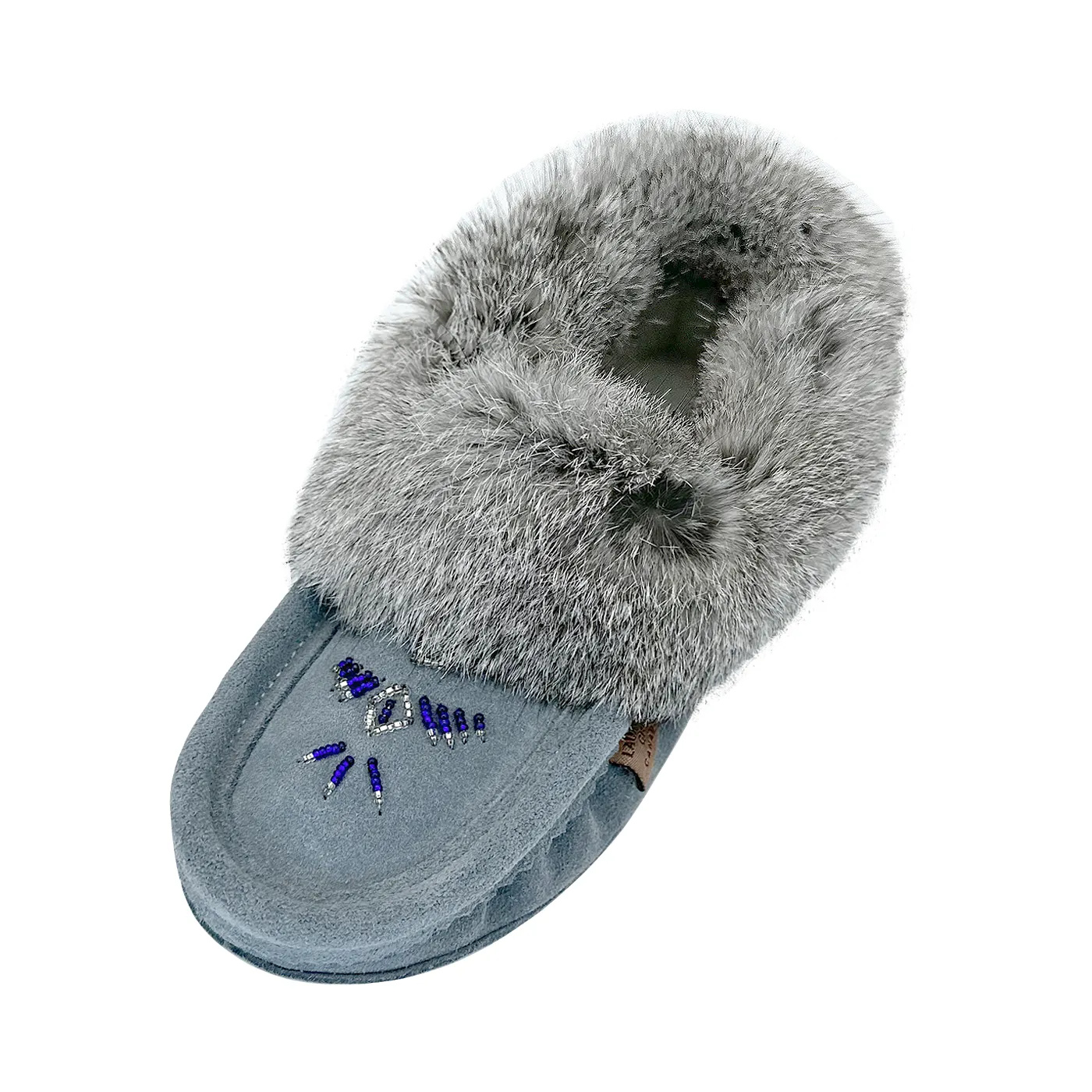 Women's Rabbit Fur Thunderbird Moccasin Slippers