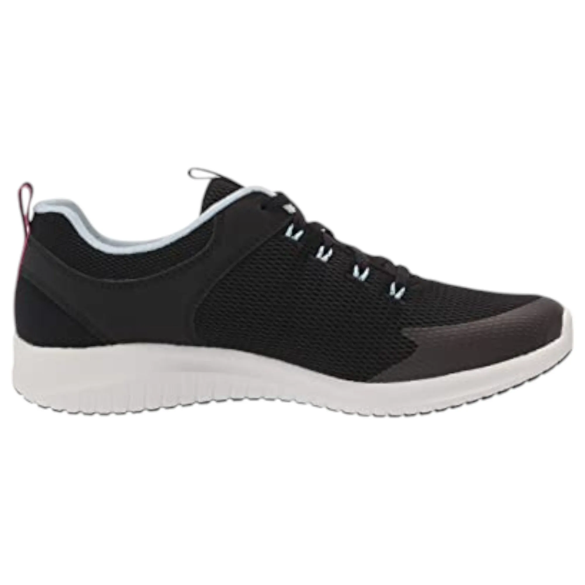Womens Skechers Ultra Flex Prime Black/Light Blue Casual Lace Up Shoes