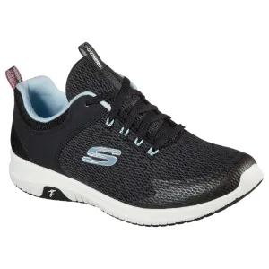 Womens Skechers Ultra Flex Prime Black/Light Blue Casual Lace Up Shoes